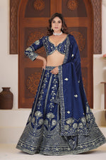 Imperial Chinon Silk Zari Embroidered Lehenga Ensemble