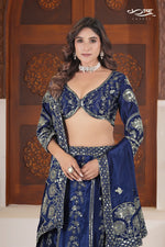 Imperial Chinon Silk Zari Embroidered Lehenga Ensemble