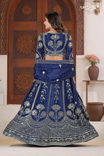 Imperial Chinon Silk Zari Embroidered Lehenga Ensemble