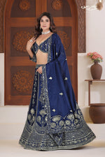 Imperial Chinon Silk Zari Embroidered Lehenga Ensemble