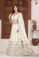 Imperial Chinon Silk Zari Embroidered Lehenga Ensemble
