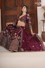 Imperial Chinon Silk Zari Embroidered Lehenga Ensemble