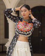 12-Meter Flair Kora Cotton Lehenga with Bandhani Kutchi Patchwork Georgette Kurti| Navratri Collection 2025