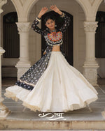 12-Meter Flair Kora Cotton Lehenga with Bandhani Kutchi Patchwork Georgette Kurti| Navratri Collection 2025