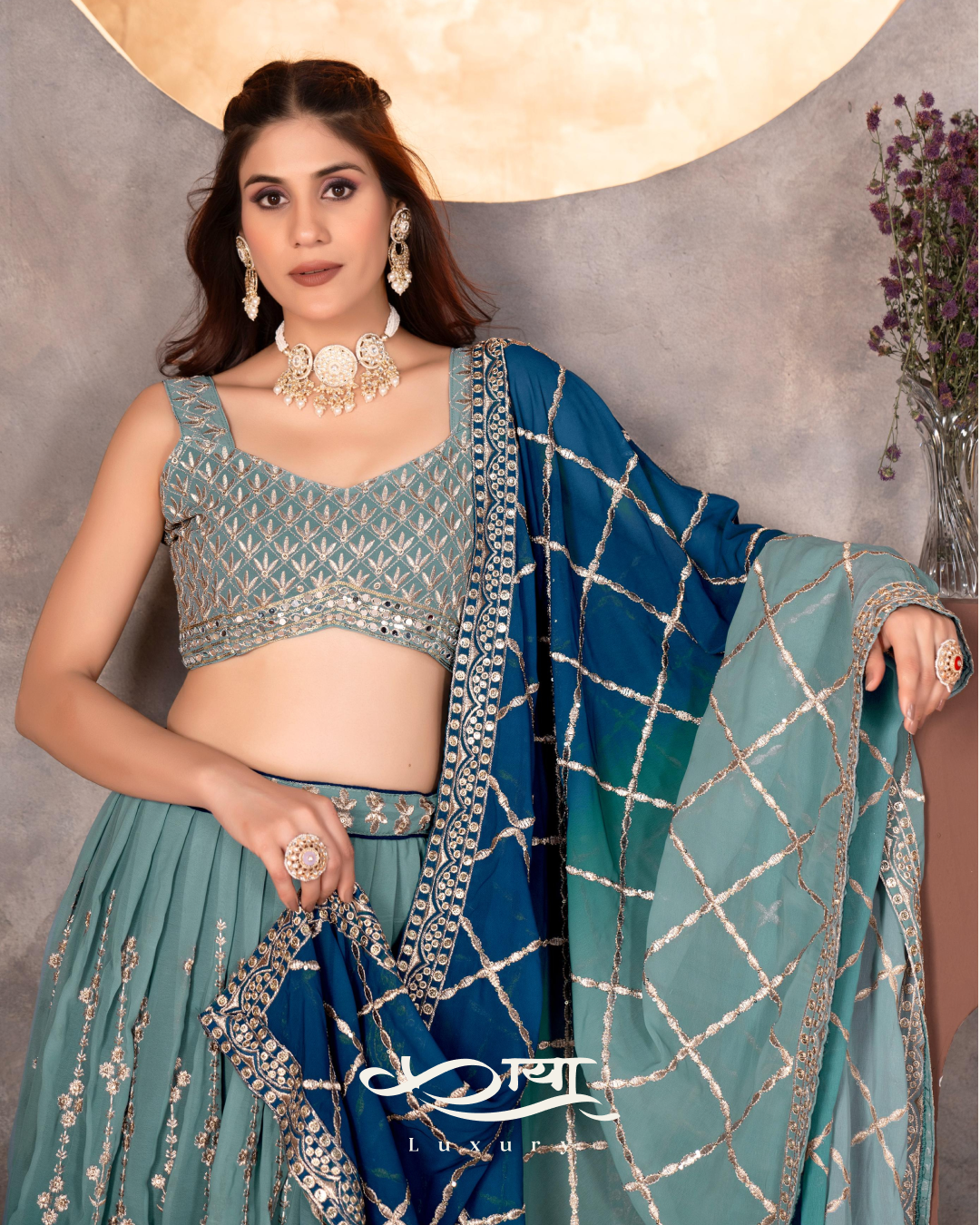 Noor Élan Embroidered Lehenga Set -Kaaya Luxury