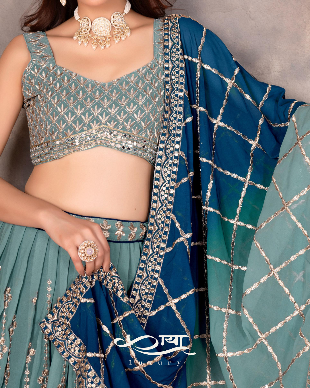 Noor Élan Embroidered Lehenga Set -Kaaya Luxury