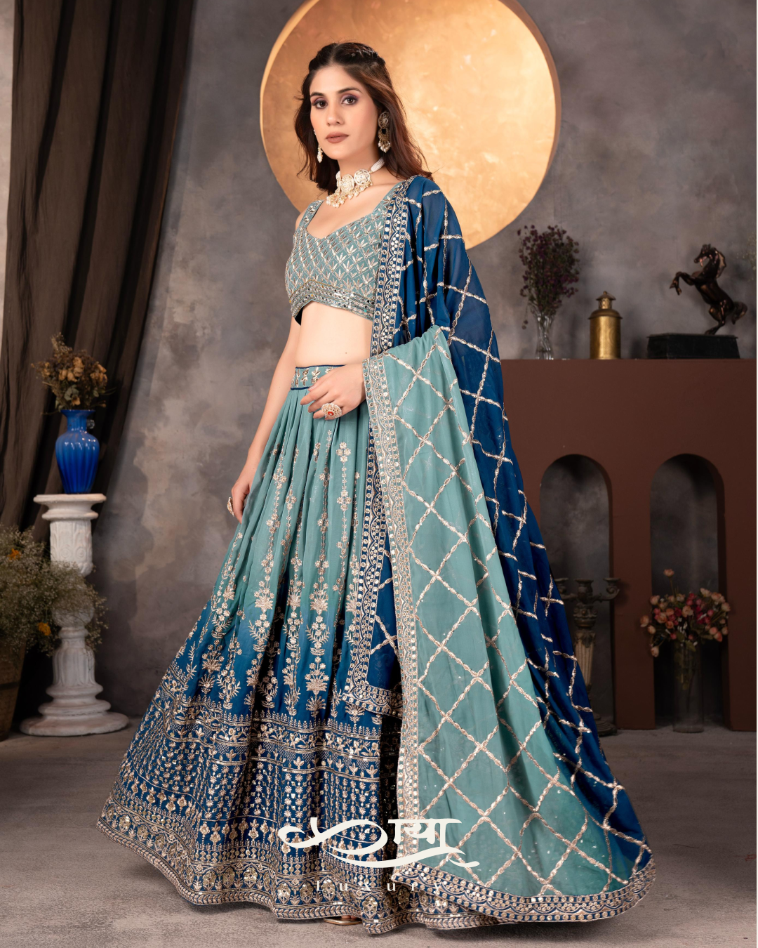 Noor Élan Embroidered Lehenga Set -Kaaya Luxury