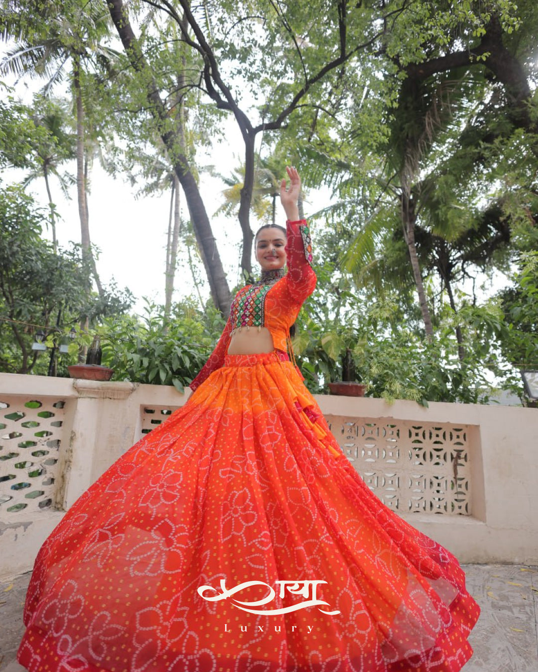 ✨ Bandhani Print Kutchi Patchwork Navratri Lehenga Choli