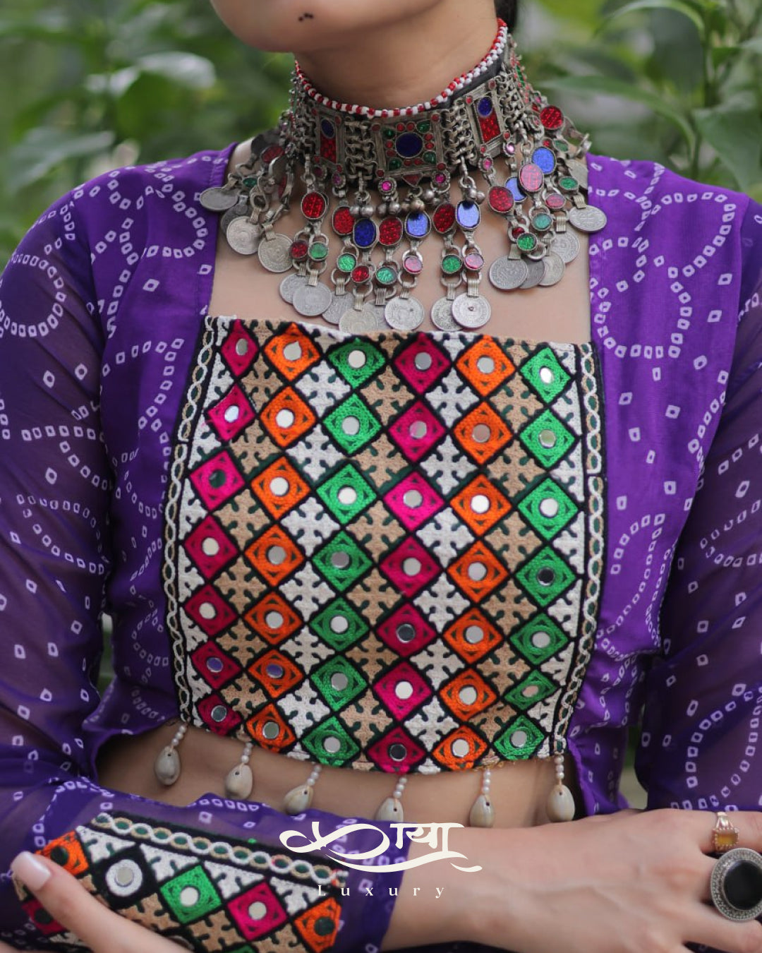 ✨ Bandhani Print Kutchi Patchwork Navratri Lehenga Choli