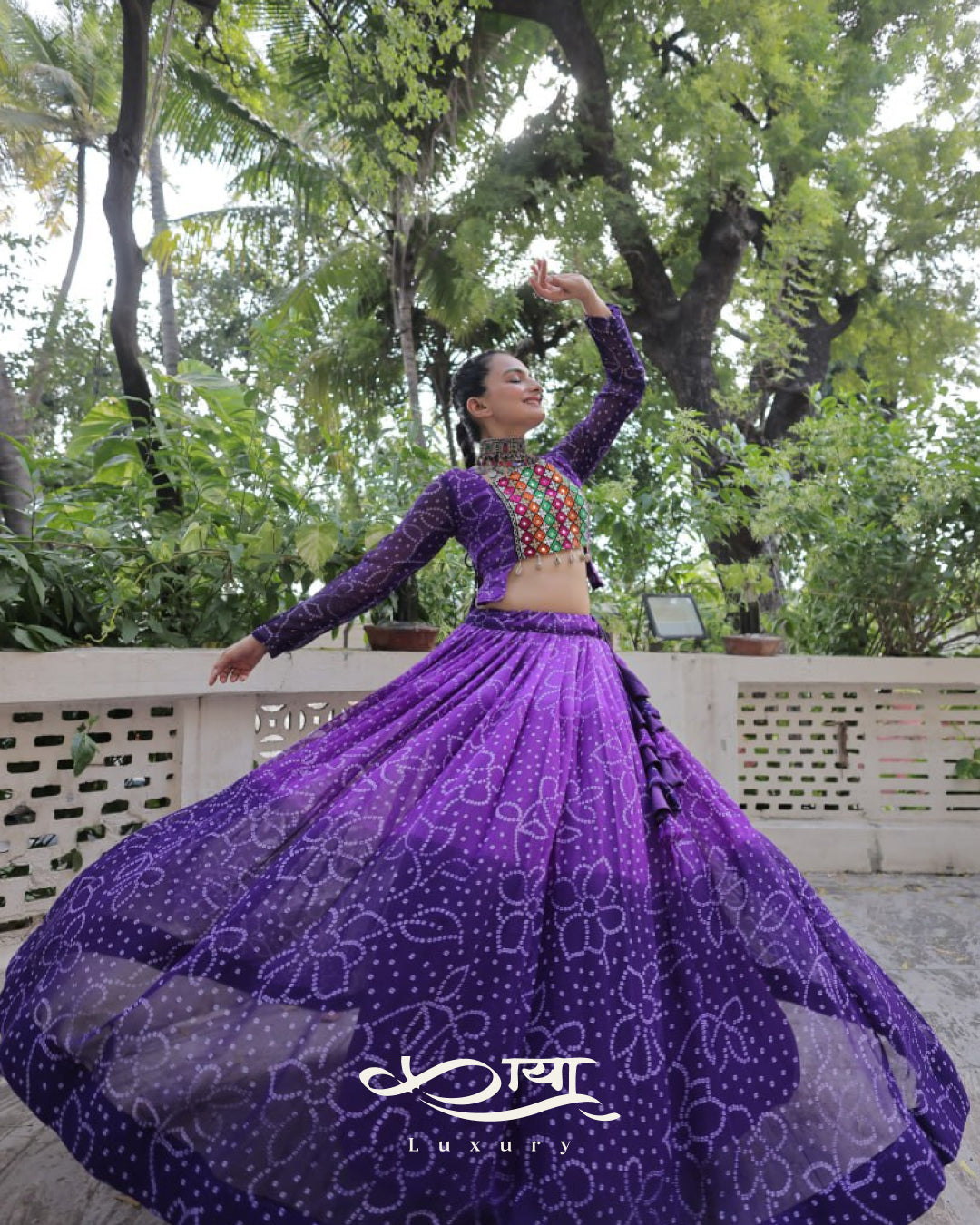 ✨ Bandhani Print Kutchi Patchwork Navratri Lehenga Choli