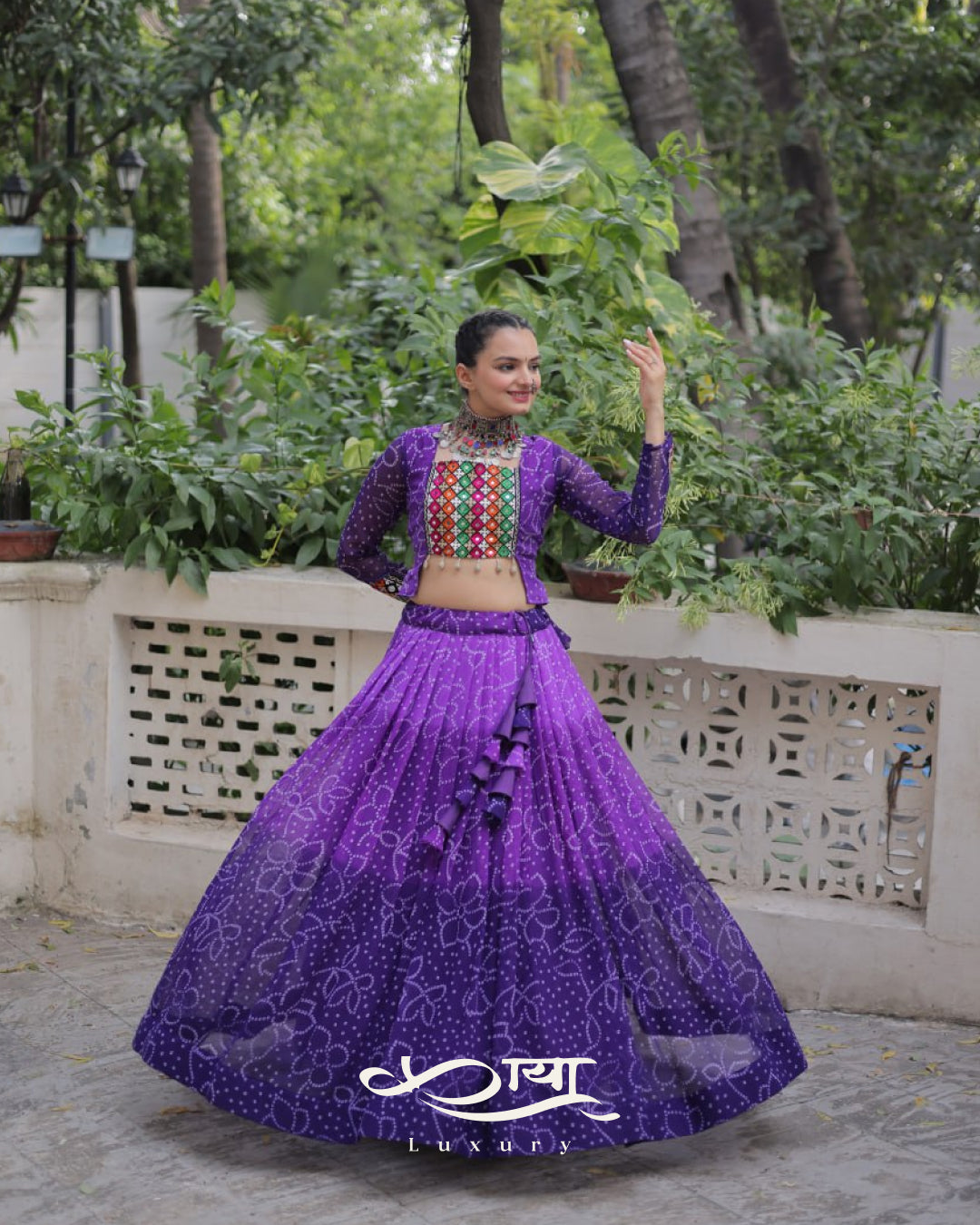 ✨ Bandhani Print Kutchi Patchwork Navratri Lehenga Choli