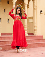 Reyon Kutchi Gamthi Work Festive Kurti | Navratri Collection 2025