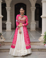 12-Meter Flair Kora Cotton Lehenga with Bandhani Kutchi Patchwork Georgette Kurti| Navratri Collection 2025