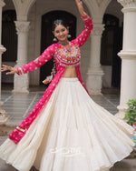 12-Meter Flair Kora Cotton Lehenga with Bandhani Kutchi Patchwork Georgette Kurti| Navratri Collection 2025