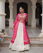 12-Meter Flair Kora Cotton Lehenga with Bandhani Kutchi Patchwork Georgette Kurti| Navratri Collection 2025