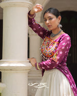 12-Meter Flair Kora Cotton Lehenga with Bandhani Kutchi Patchwork Georgette Kurti| Navratri Collection 2025