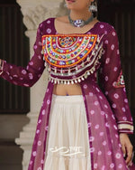 12-Meter Flair Kora Cotton Lehenga with Bandhani Kutchi Patchwork Georgette Kurti| Navratri Collection 2025