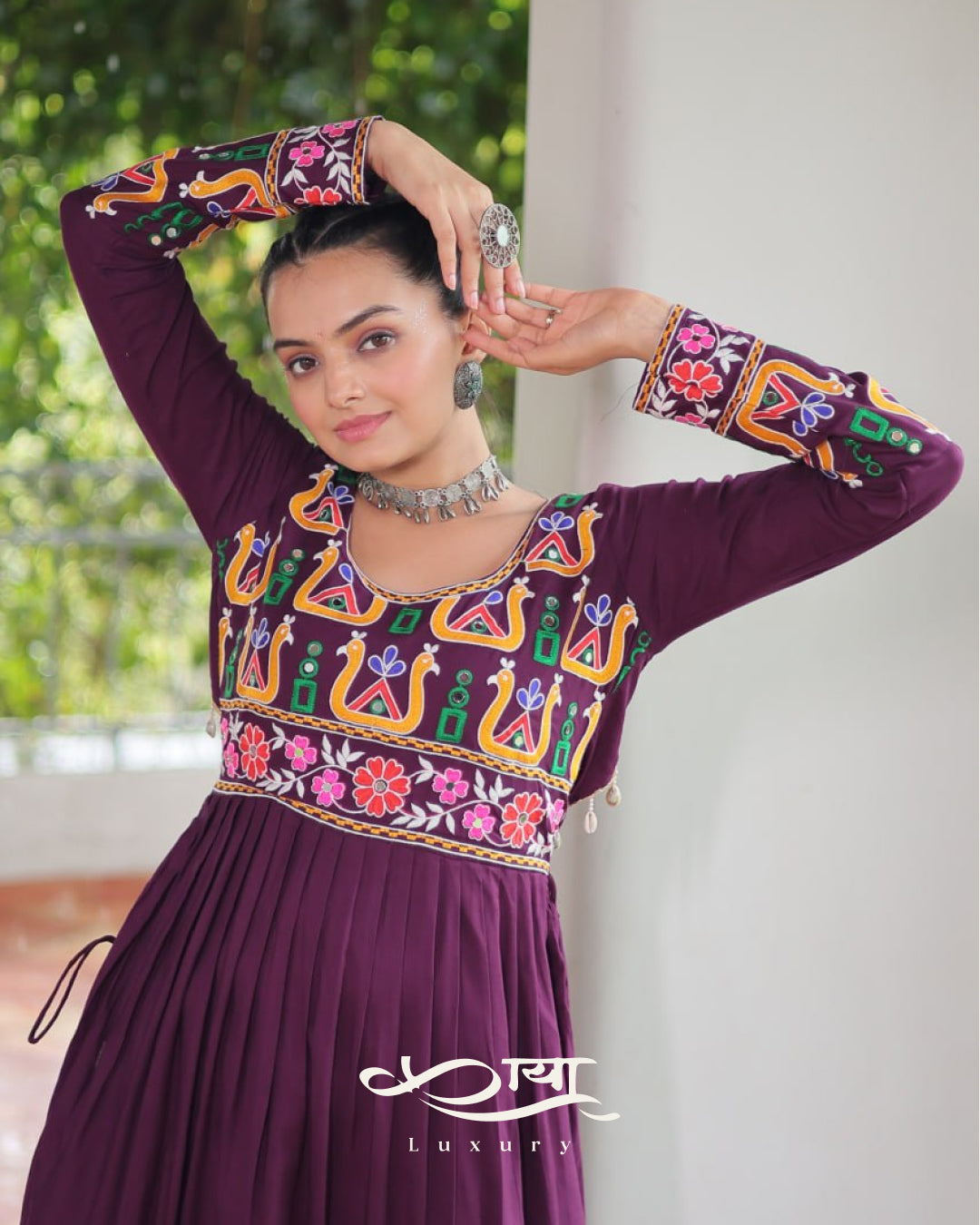 Reyon Kutchi Gamthi Embroidered Festive Kurti| Navratri Collection 2025
