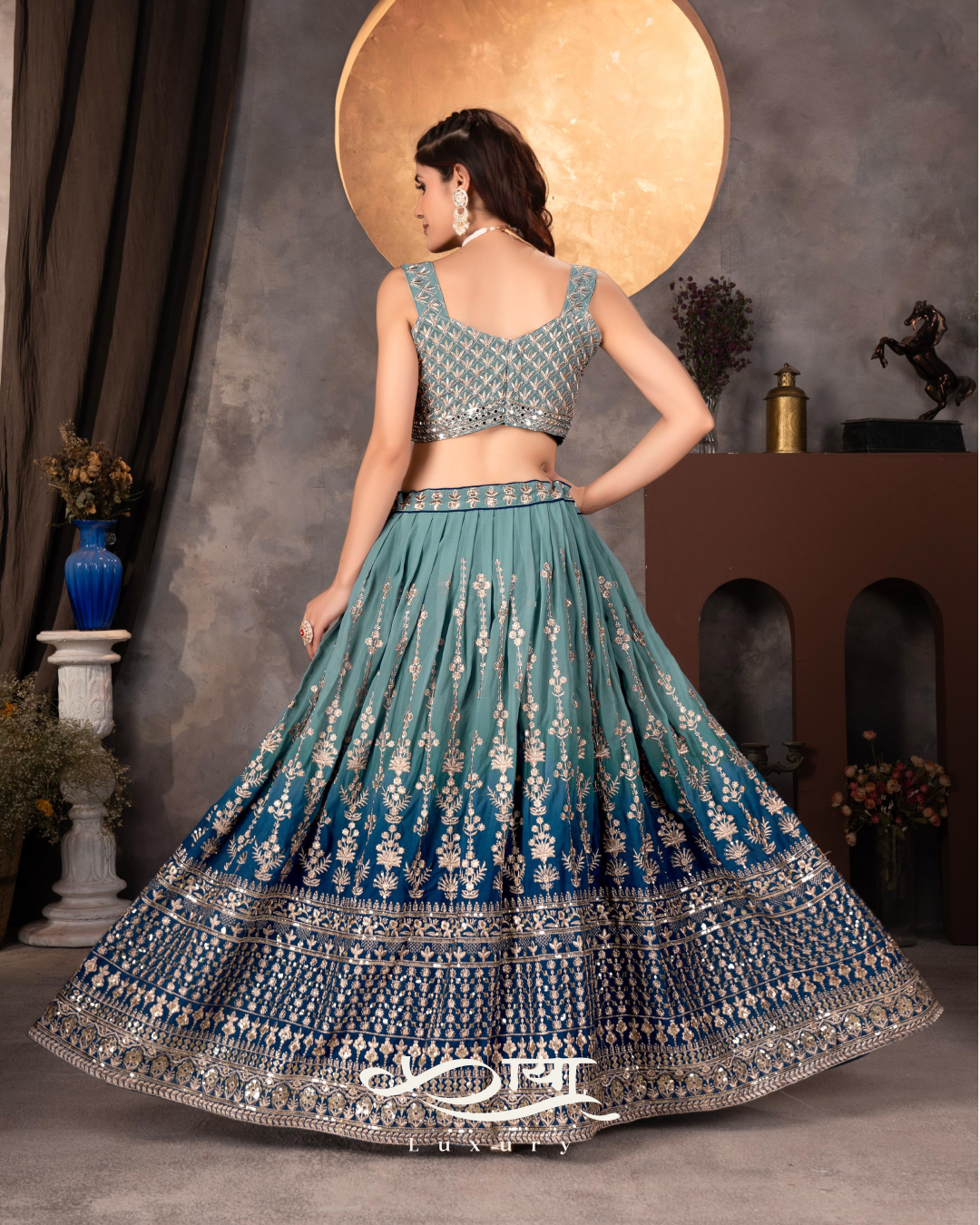 Noor Élan Embroidered Lehenga Set -Kaaya Luxury