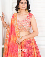 Chinon Silk Lehenga Set with Digital Print & Sequin Embroidery | Premium Boutique Collection