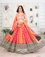 Chinon Silk Lehenga Set with Digital Print & Sequin Embroidery | Premium Boutique Collection