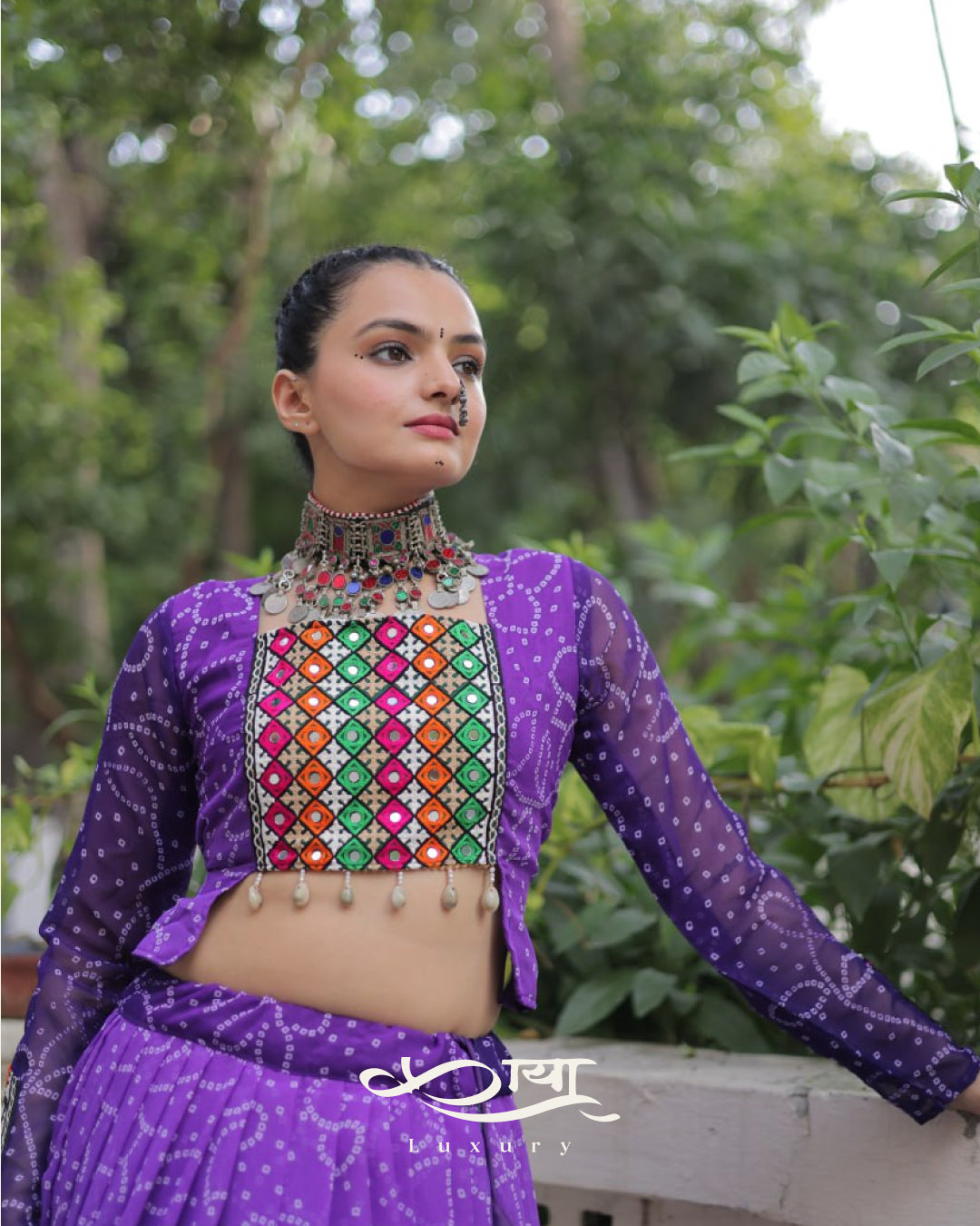 ✨ Bandhani Print Kutchi Patchwork Navratri Lehenga Choli