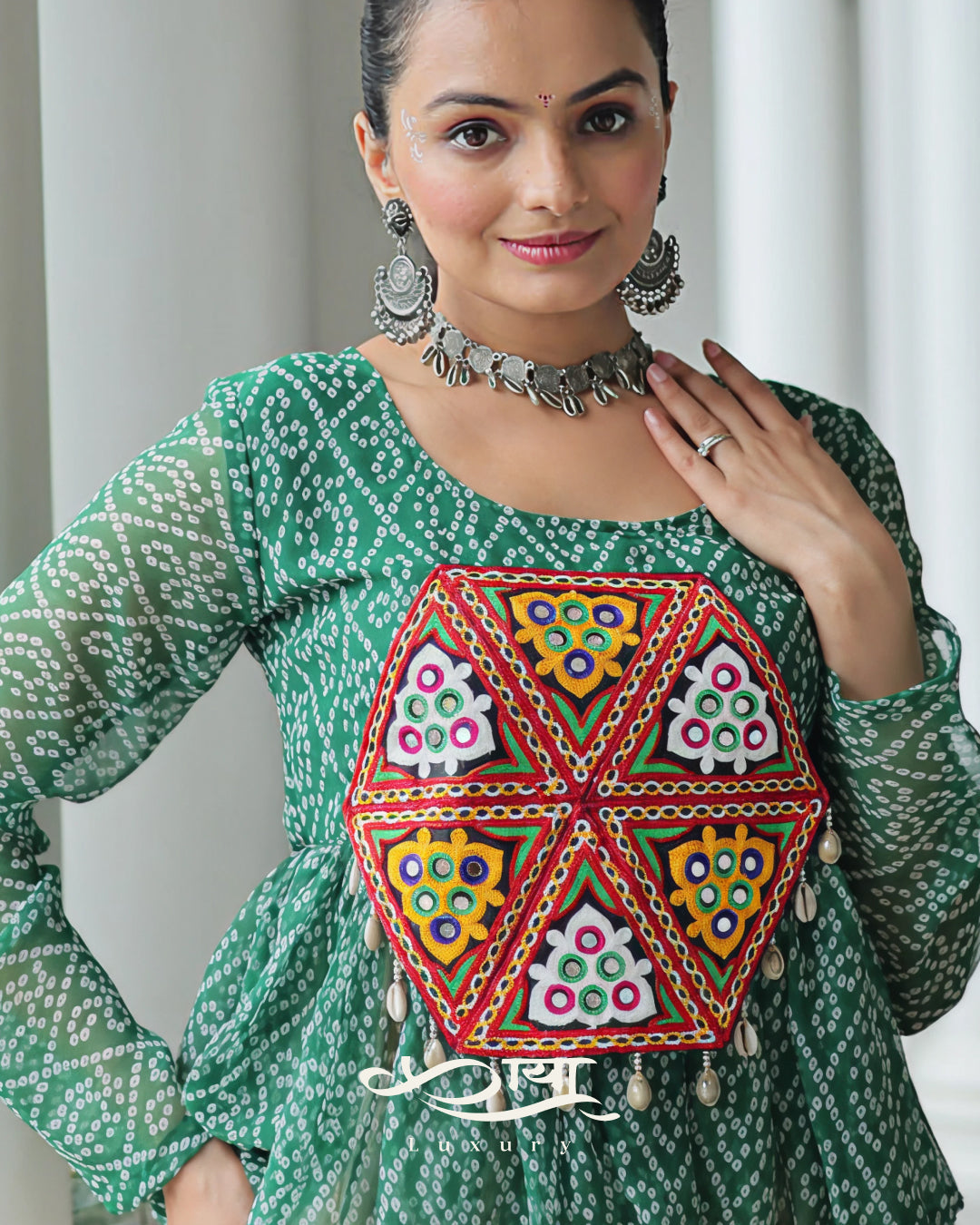 Kora Cotton Gota-Patti Lehenga with Bandhani Kutchi Patchwork | Navratri Collection 2025