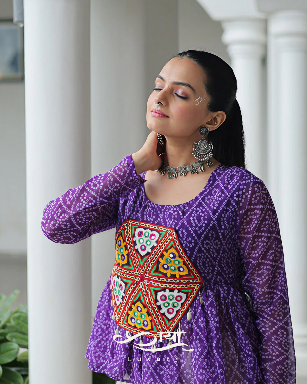 Kora Cotton Gota-Patti Lehenga with Bandhani Kutchi Patchwork | Navratri Collection 2025