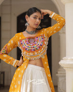 12-Meter Flair Kora Cotton Lehenga with Bandhani Kutchi Patchwork Georgette Kurti| Navratri Collection 2025