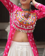 12-Meter Flair Kora Cotton Lehenga with Bandhani Kutchi Patchwork Georgette Kurti| Navratri Collection 2025