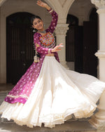 12-Meter Flair Kora Cotton Lehenga with Bandhani Kutchi Patchwork Georgette Kurti| Navratri Collection 2025