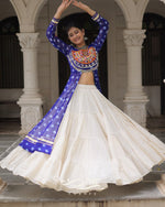 12-Meter Flair Kora Cotton Lehenga with Bandhani Kutchi Patchwork Georgette Kurti| Navratri Collection 2025