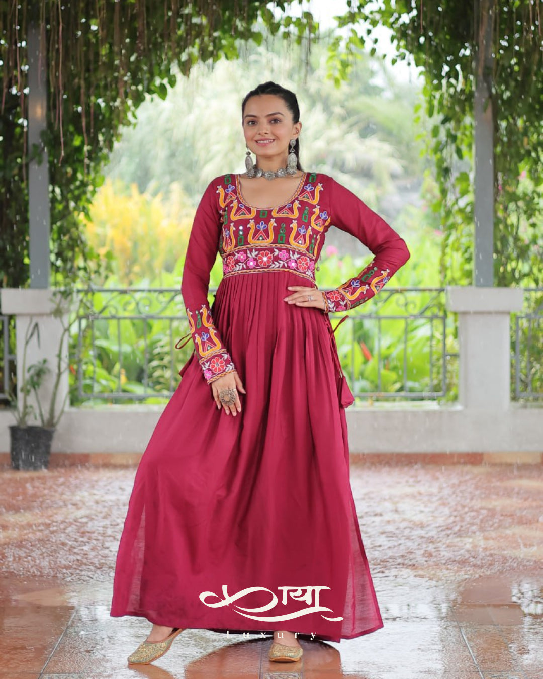 Reyon Kutchi Gamthi Embroidered Festive Kurti| Navratri Collection 2025