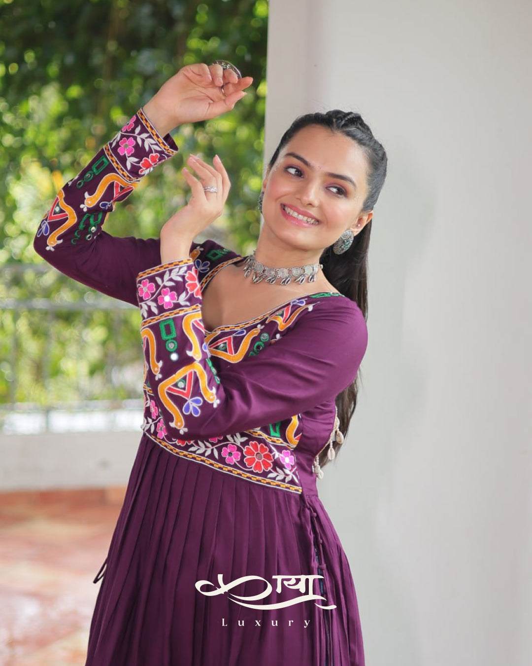 Reyon Kutchi Gamthi Embroidered Festive Kurti| Navratri Collection 2025