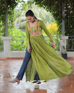 Reyon Kutchi Gamthi Embroidered Festive Kurti| Navratri Collection 2025